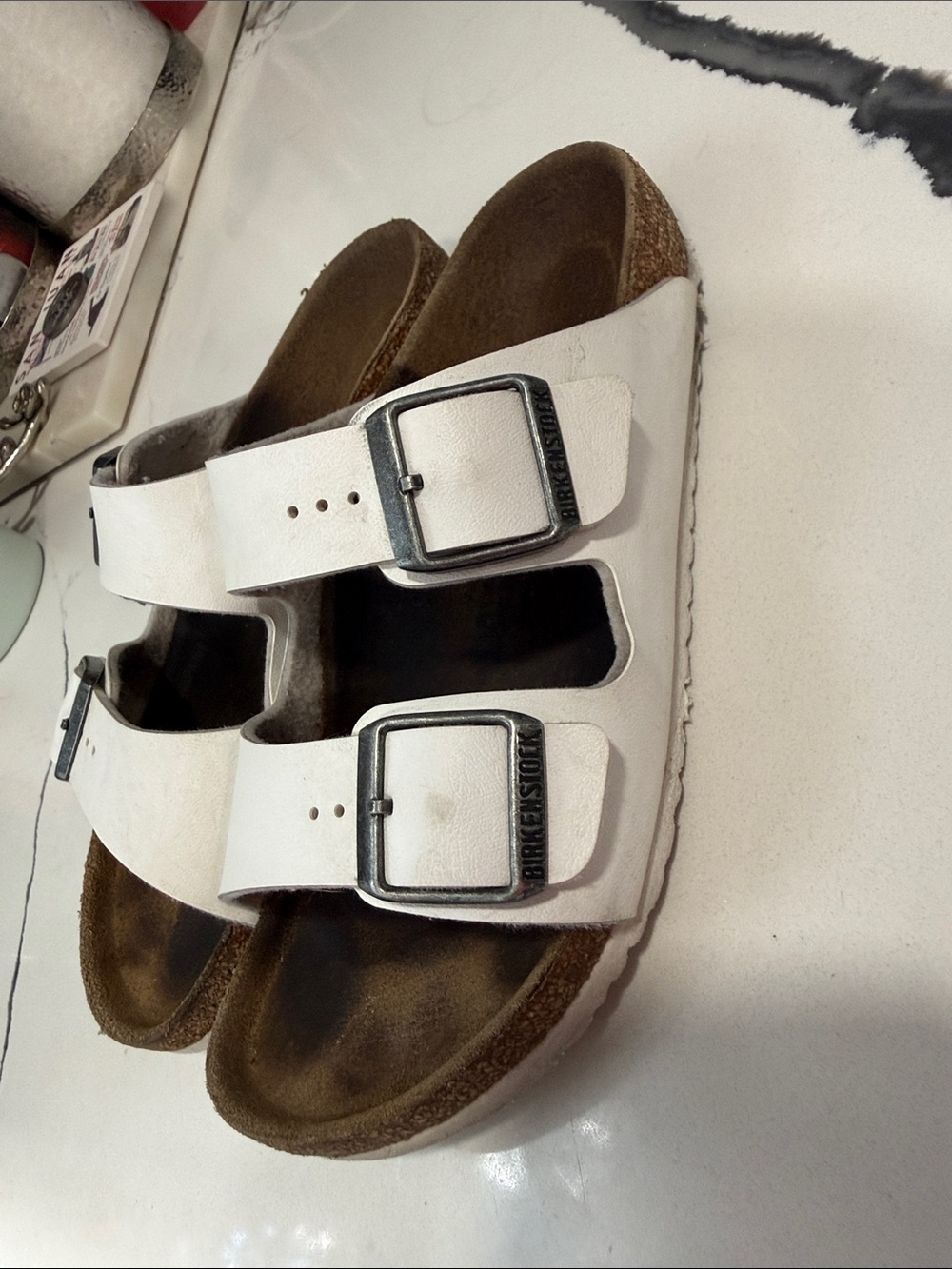 Birkenstock Kids White Double Buckle Sandals - Picture 4 of 5